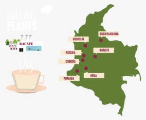 Mapa De Trilladoras En El País - Mapa Cafetero De Colombia