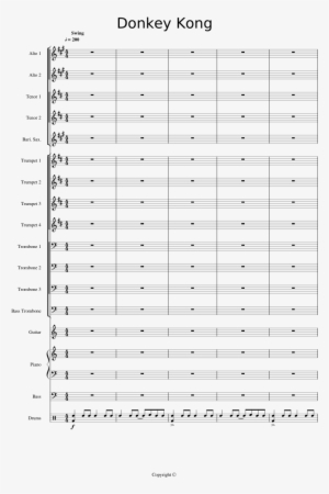 Donkey Kong Sheet Music 1 Of 55 Pages - Jungle Japes Tenor Sax Music
