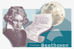 Ludwig Van Beethoven Royalty Free Vector Clip Art Illustration - Ludwig Van Beethoven