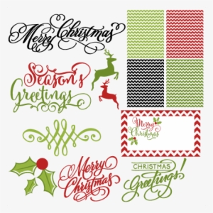 Holiday Card Set Svg Scrapbook Clip Art Christmas Cut - Oh, Starry Night Holiday Gift Stickers, Personalized