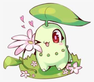“chikorita Is My Fav Pokemon ♥ It's Transparent ” - Pokémon