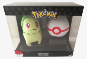 Official Pokemon Chikorita Premiere Ball Plush Box - Pokemon Sticker Book 1000 Stickers