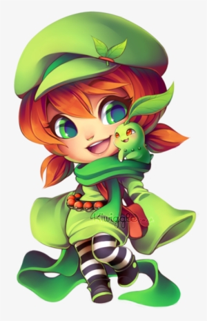 Pokemon And Chikorita Image - Chibi Mythical Creature By Kiwiggle