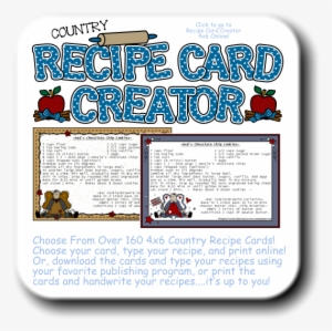Country Choose From Over 160 Country Recipe Cards Choose - Recipe Card Clip Art