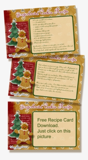 Free Gingerbread Man Cookie Recipe Card & Blank Recipe - Gingerbread Cookie Recipe Card