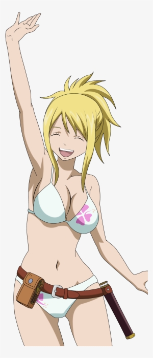 Fairy Tail Lucy Heartfilia Bikini Swimsuits Transparent - Lucy Heartfilia White Bikini