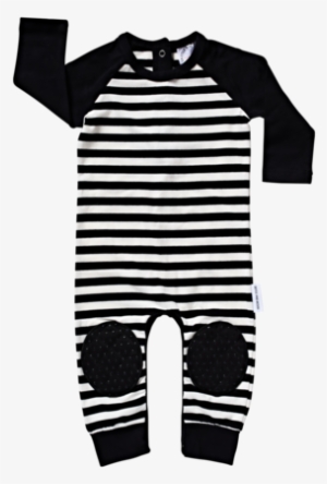 Black Stripe Crawlsuit - Romper Suit