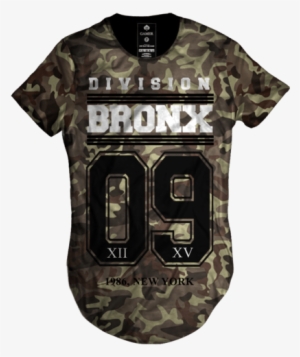 Camiseta Long Line Oversized Bronx Camuflada Gamer - Camouflage Pattern