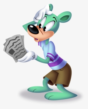 A Bear Toon Scratches His Head While Reading The Toontown - Toontown Character Png