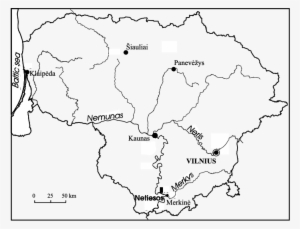 Location Of The Netiesos Section Studied - Lietuvos Zemelapis