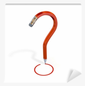 Fotomural Lápiz De Curvatura En El Signo De Interrogación - Illustration