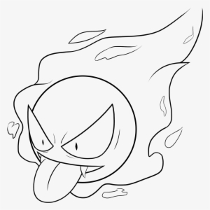 Gastly Lineart By Cryo - Sketch