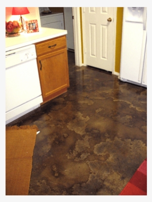 The Acid Stain And Glue Residue Created Some Unique - Floor