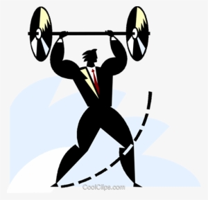 Businessman Lifting Weights Royalty Free Vector Clip - Power Tactic Soft And Hard