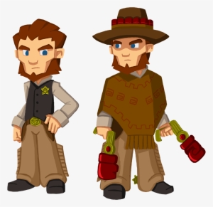Design And Development Sketches For The Gunslinger - Cartoon