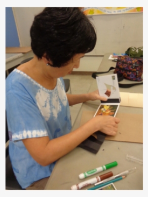 Picture Of Women Creating A Map Book Craft - Learning
