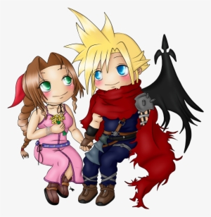 Cloud And Aerith - Cartoon