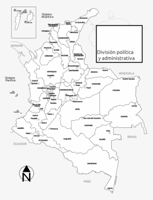 Big Image - Mapa Politico De Colombia Blanco
