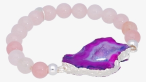 Purple Geode Rose Quartz Bracelet - Bracelet