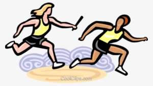 Relay Racers Passing The Baton Royalty Free Vector - Sztafetowe Biegi Przełajowe