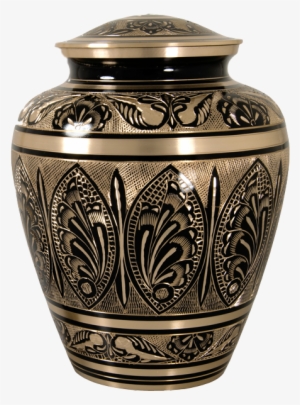 Ornate Etched Black And Brass - Urn Transparent