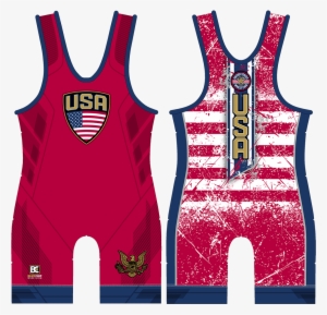 Stars And Stripes Red Wrestling Singlet - Wrestling Singlet