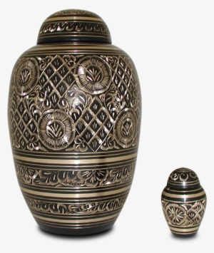Black Brass - $150 - Single - 10 - 5"x 6 - 5" - 211 - Black And Gold Urn