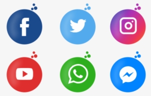 Les Icônes Facebook Twitter Facebook Png Et Psd - Round Social Media Icons Flat
