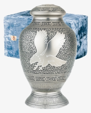 Silver Eagle Solid Brass Urn - Urn