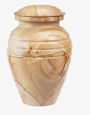 Teakwood Grain Marble Urn