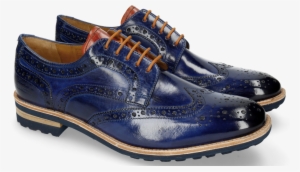 Derby Shoes Eddy 30 Midnight Blue Tongue Orange - Derby Shoe