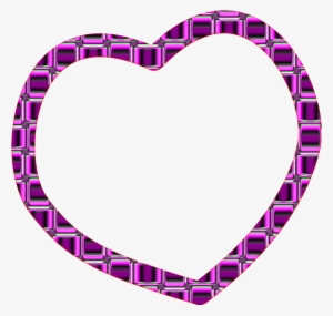 Heart Shaped Clipart Purple - Heart Frame Purple Png Hd