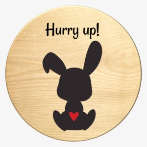 Round Wood Sign Designed In Https - Rabbit