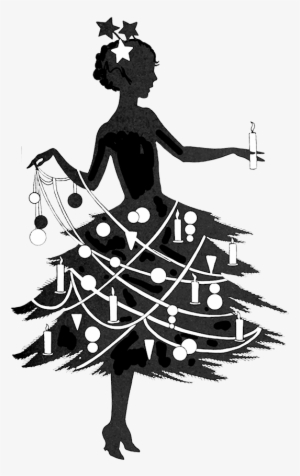 Vintage Christmas Silhouette - Christmas Retro Vintage Silhouette
