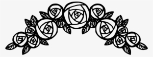 A Cluster Of Roses Icons Png - Roses Black And White Png