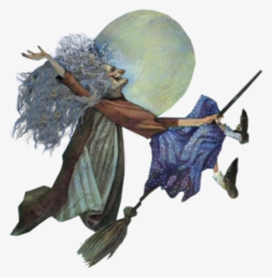 Old Witch Broom Moon - Baba Yaga