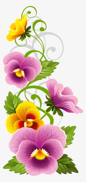 Grows Up The Sides - Flower Corner Border Png