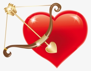 Red With Bow Png Picture Valentines - Cupid Bow And Arrow Clipart