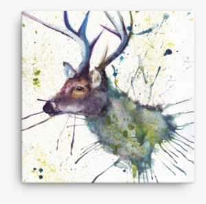 Splatter Stag Kw05v Canvas Mini By Katherine Williams - Stag Cushions