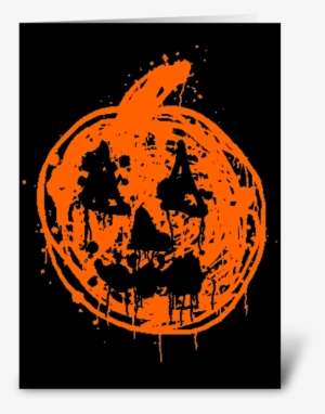 Jack O Lantern Greeting Card - Circle