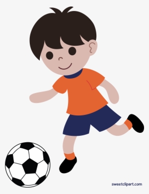 Picture Freeuse Library Boy Playing Or Football Clip - Playing Soccer Clipart