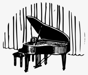 Piano In Front Of Curtain Svg Clip Arts 600 X 515 Px