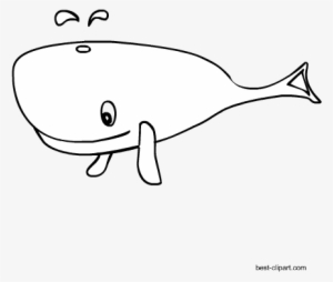 Black And White Cartoon Whale Clip Art - Cartoon