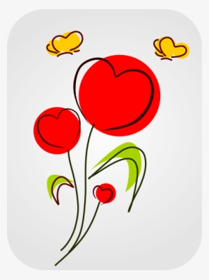 How To Set Use Heart Flowers With Butterflies Clipart