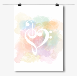 Treble Clef - Inspired Posters Treble Clef - Bass Clef Heart Poster