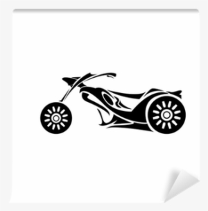 Vector Silhouette Of Classic Motorcycle - Motorcycle