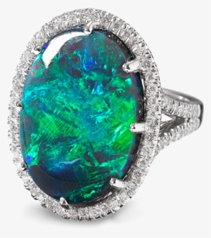 Lightning Ridge Black Opal And Diamond Ring