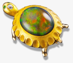 Mexican Fire Opal Turtle Brooch - Brooch
