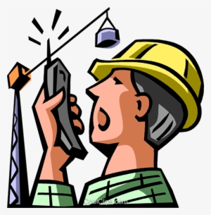 Worker Talking On A Walkie-talkie Royalty Free Vector - Illustration