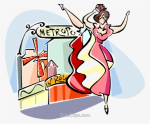 Performer In Moulin Rouge Royalty Free Vector Clip - Moulin Rouge Clip Art